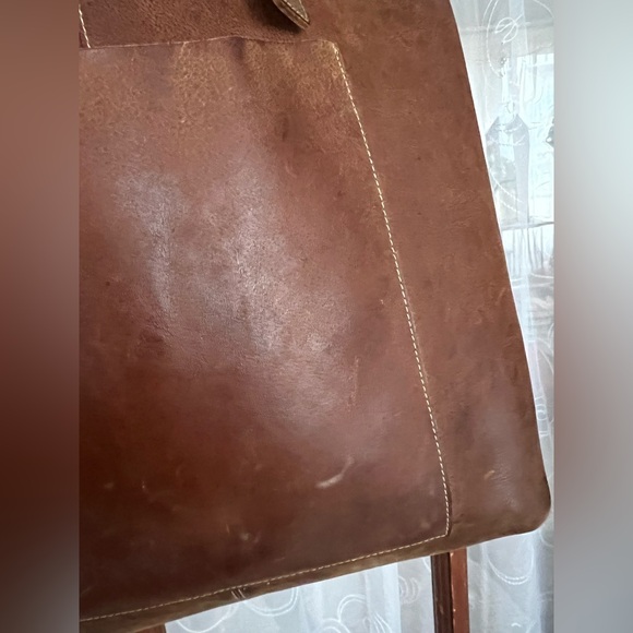 Genuine Leather KIKO Brown Leather Suede Tote Shoulder Bag Purse Like New - Picture 7 of 16